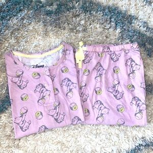 Disney & Friends Comfy Cotton Henley and Capri Pajama Set ~ Pink/WinniePooh